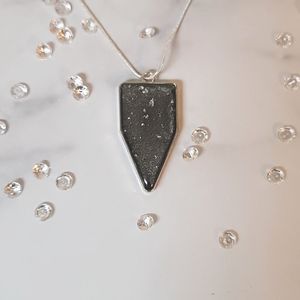 Silver Resin pendent necklace on a silver played chain